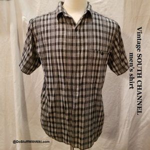 Vintage Plaid SOUTH CHANNEL men's shirt shrt sleeve MD